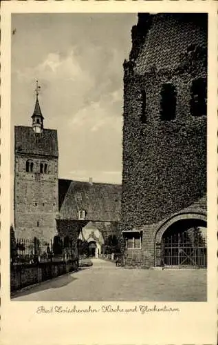 Ak Bad Zwischenahn in Oldenburg, Kirche, Glockenturm