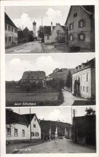 Ak Hecklingen in Anhalt, Schulhaus, Dorfstraße