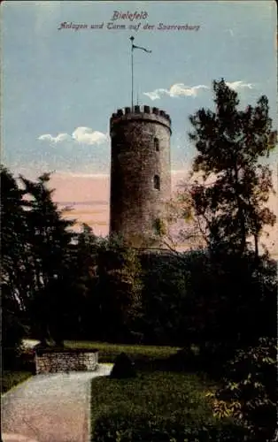 Ak Bielefeld in Nordrhein Westfalen, Anlagen und Turm auf der Sparrenburg