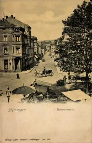 Ak Meiningen in Thüringen, Georgstraße, Kutsche