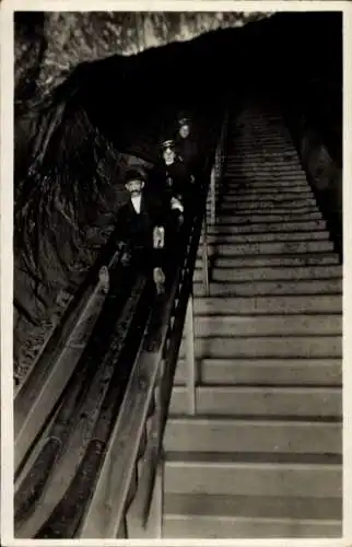 Ak Berchtesgaden in Oberbayern, Salzbergwerk, Rutschbahn