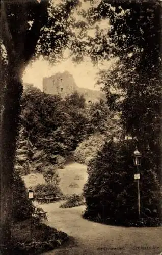 Ak Badenweiler im Schwarzwald, Schlossruine, Park