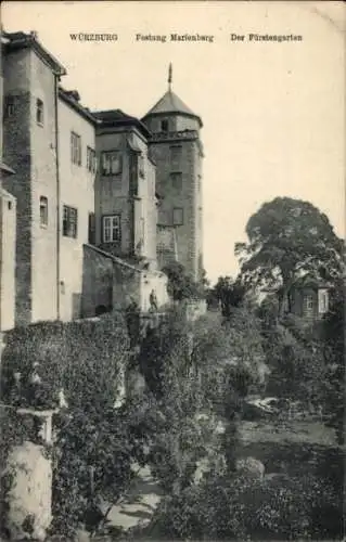 Ak Würzburg am Main Unterfranken, Festung Marienberg, Fürstengarten