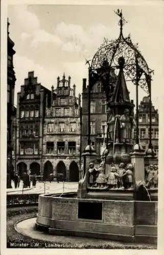 Ak Münster in Westfalen, Lambertibrunnen