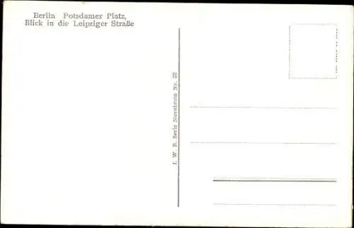 Ak Berlin Tiergarten, Potsdamer Platz, Blick in die Leipziger Straße