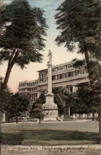 Ak Buenos Aires Argentinien, Plaza Lavalle mit Denkmal