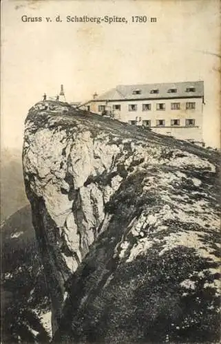 Ak Schafberg im Salzkammergut in Salzburg, Hotel an der Spitze