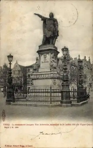 Ak Gent Gent Ostflandern, Jacques-Van-Artevelde-Denkmal