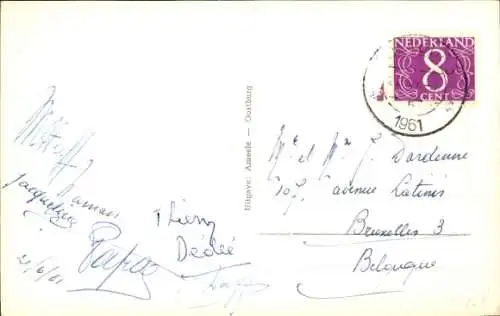 Ak Oostburg Zeeland, Burchtstraat, Markt, Kirche, Breedestraat