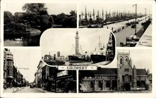 Ak Grimsby Lincolnshire England, Victoria Street, Royal Dock, Kirche