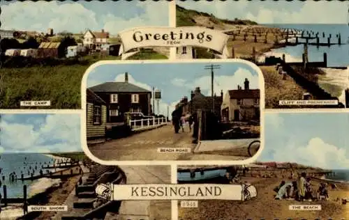 Ak Kessingland Suffolk England, Camp, Beach Road, Cliff, Promenade