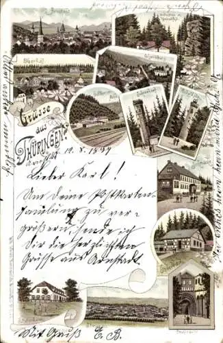 Litho Oberhof Thüringen, Arnstadt, Elgersburg, Kickelhahn, Schmücke, Ilmenau