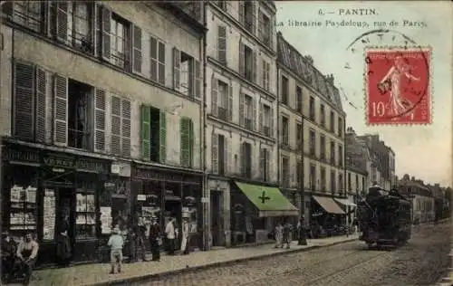 Ak Pantin Seine Saint Denis, Rue de Paris, Libraire Pasdeloup