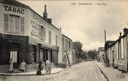 Ak Barbizon Seine et Marne, Une Rue, Epicerie centrale