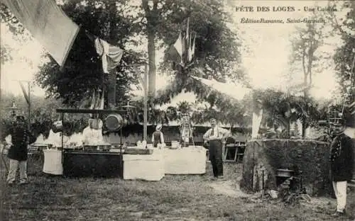 Ak Saint Germain en Laye Yvelines, Teilansicht der Feswiese, Küchenstand