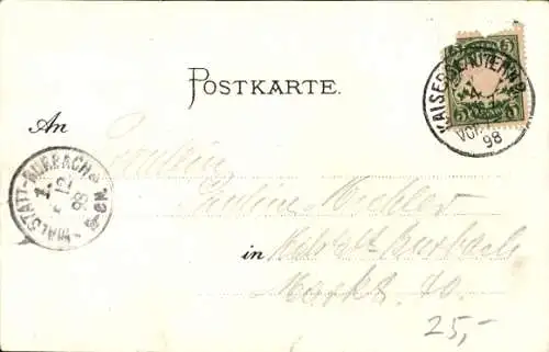 Litho Kaiserslautern in der Pfalz, Gesamtansicht, Rote Laterne, Zur alten Pfalz