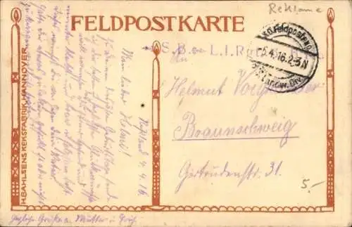 Künstler Ak Diez, Feldweihnacht, Heilige Drei Könige mit Leibniz Keksen, Reklame