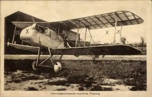 Ak Heruntergeschossenes englisches Flugzeug, I. WK