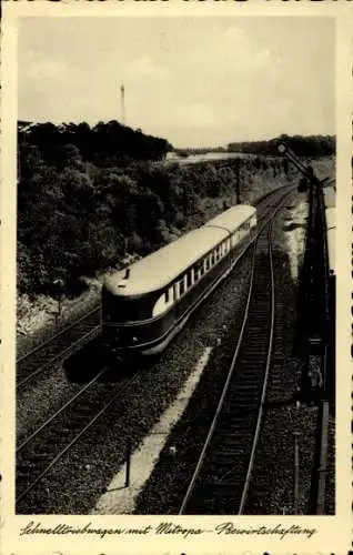 Ak Deutsche Eisenbahn, Schnelltriebwagen mit Mitropa Bewirtschaftung