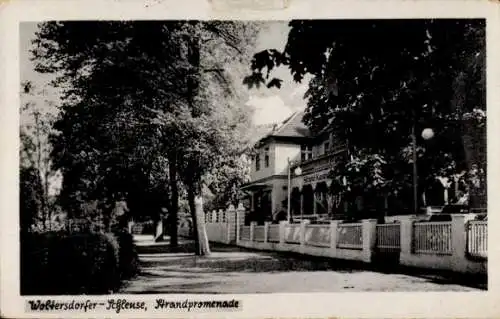 Ak Woltersdorf bei Berlin, Woltersdorfer Schleuse, Strandpromenade