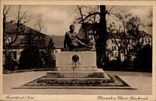 Ak Frankfurt an der Oder, Heinrich v. Kleist Denkmal