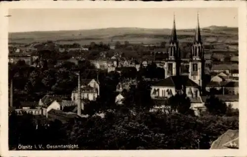 Ak Oelsnitz Vogtland, Blick auf Ort mit Kirche