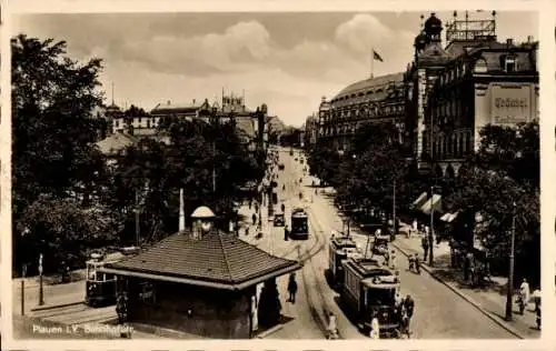 Ak Plauen im Vogtland, Bahnhofstraße, Straßenbahn