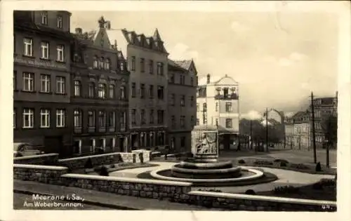 Ak Meerane in Sachsen, Am Weberbrunnen