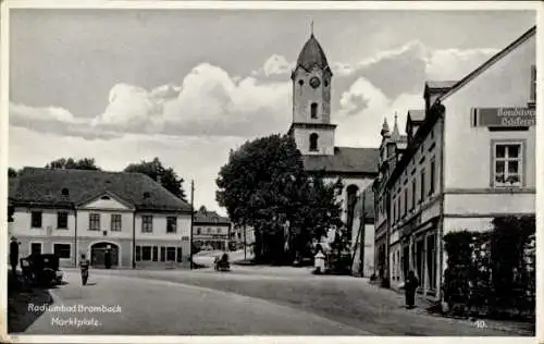 Ak Brambach Dessau in Sachsen Anhalt, Marktplatz, Bäckerei