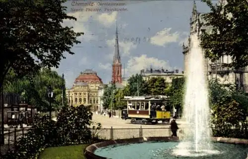 Ak Chemnitz in Sachsen, Neues Theater, Petrikirche