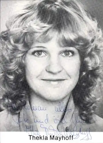 Ak Schauspielerin Thekla Mayhoff, Portrait, Autogramm