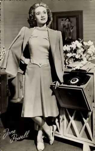 Ak Schauspielerin Jane Powell, Porträt, Filmszene