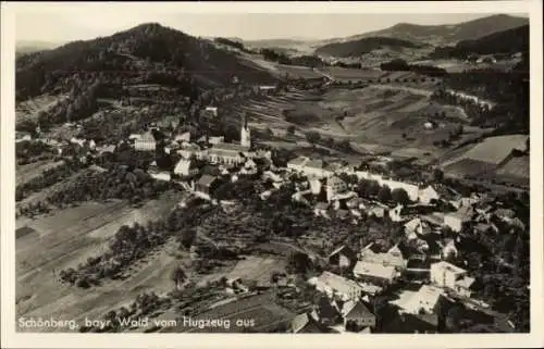 Ak Schönberg in Niederbayern, Fliegeraufnahme