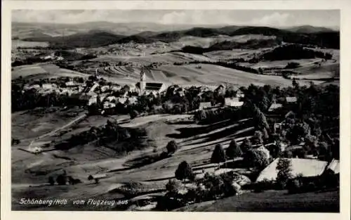 Ak Schönberg in Niederbayern, Fliegeraufnahme