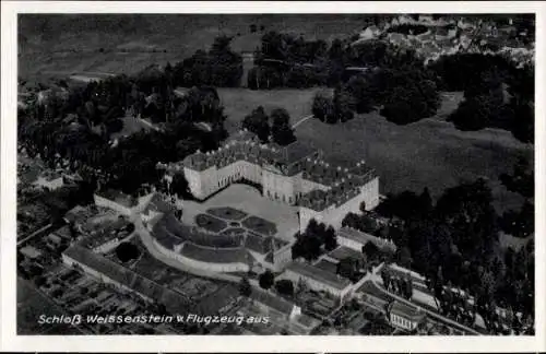 Ak Pommersfelden in Oberfranken, Fliegeraufnahme, Schloss Weißenstein