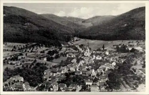 Ak Oberweier Friesenheim im Schwarzwald Baden, Fliegeraufnahme