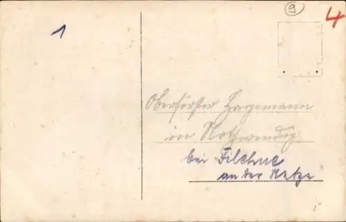 Foto Ak Jäger, Jagdbeute, Erlegter Hirsch, Jagdhund