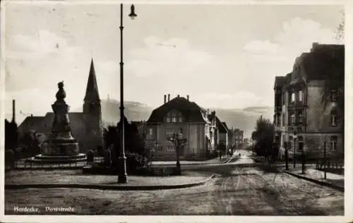 Ak Herdecke an der Ruhr, Poststraße, Denkmal