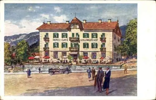 Künstler Ak Golling an der Salzach in Salzburg, Hotel Café Gollinger Hof