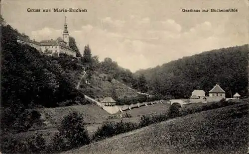 Ak Lohr im Spessart Unterfranken, Wallfahrtskirche Mariabuchen, Buchenmühle