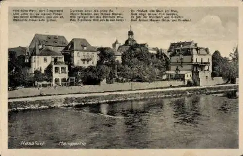 Gedicht Ak Haßfurt Unterfranken, Teilansicht vom Ort, Mainblick