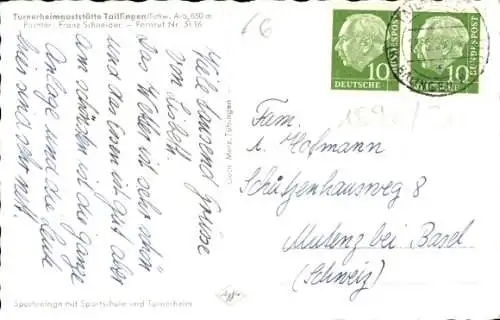 Ak Tailfingen Albstadt im Zollernalbkreis, Turnerheimgaststätte, Sportplatz