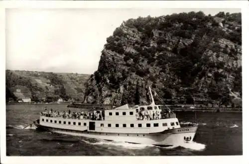 Ak St. Goarshausen am Rhein, M.S. Regina an der Loreley