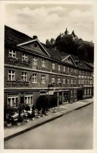 Ak Wernigerode im Harz, Kastens Hotel und Pension, Burgstraße 39-41