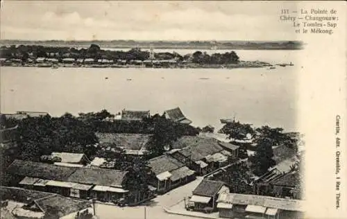 CPA Kambodscha, La Pointe de Chery, Changouaw, Le Tonles-Sap et le Mekong