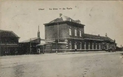 Ak Gheel Geel Flandern Antwerpen, Bahnhof