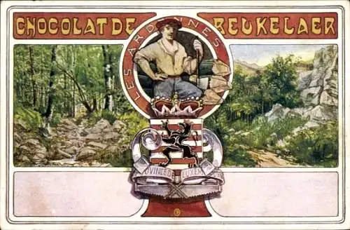 Wappen Litho Les Ardennes, Province de Luxemburg, Chocolat de Beukelaer, Reklame