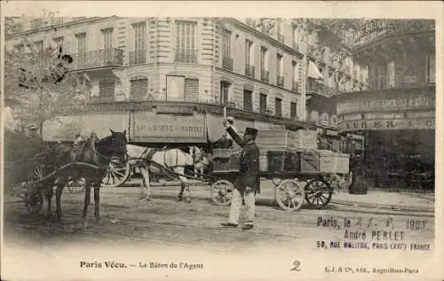 Ak Paris VII., Paris Vécu, Le Baton de l'Agent, Verkehrspolizist