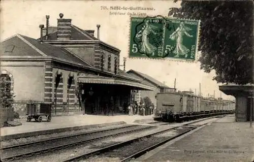 CPA Sillé le Guillaume Sarthe, Intérieur de la Gare