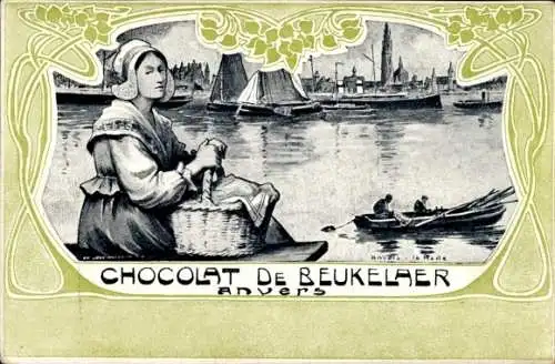 Künstler Ak Anvers Antwerpen Flandern, Chocolat de Beukelaer, Reklame